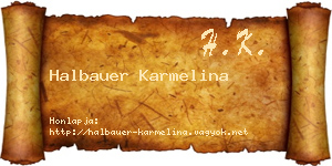 Halbauer Karmelina névjegykártya